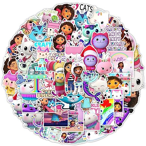 50 Stück Ga_bby's Dollhouse Aufkleber für Laptop, Stoßstange, Skateboard, Wasserflaschen, Computer, Telefon, Gitarre, Cartoon-Aufkleber für Kinder, Teenager und Erwachsene