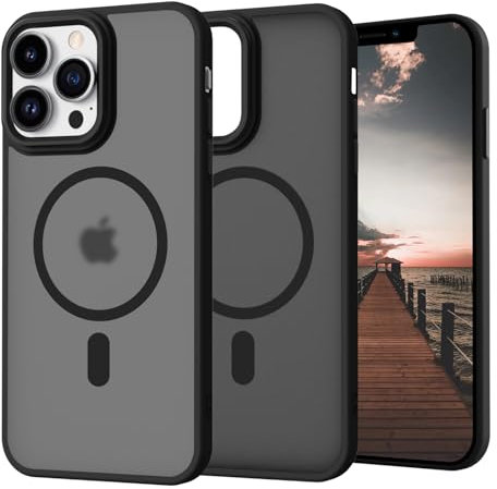 SupVict iPhone 12 Pro Max Case Magnetic, Phone Case iPhone 12 Pro Max Slim Thin Translucent Matte Back, Shockproof Anti-Yellow Military Grade Protective Cover Case for iPhone 12 Pro Max Matte Black