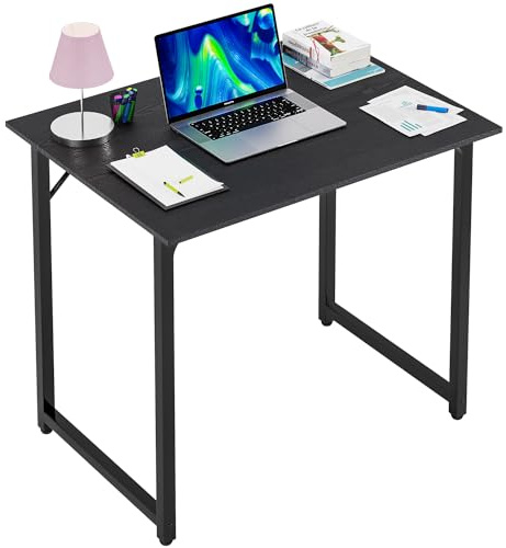 PayLessHere 80cm Black Computer Desk | Metal Frame Small Home Office Writing Desk ideal desk for daily study office work
