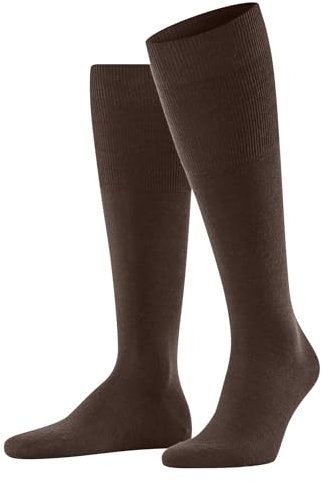 FALKE Herren Kniestrümpfe Airport M Kh Wolle Baumwolle lang einfarbig 1 Paar, Braun Cinnamon 5186, 45-46
