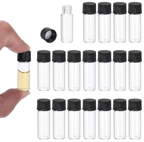 PATIKIL 2ml Clear Glass Vials, 100 Pack Sample Vials with Screw Cap Reagent Media Bottle Leak-Proof Liquid Sample Glass Vial for Lab Laboratory