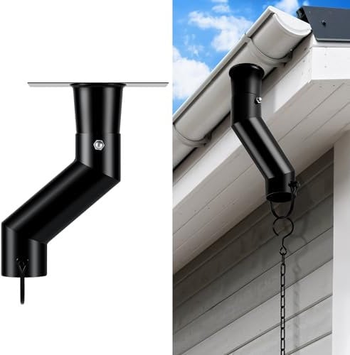 Tfro & Cile Rain Chain Gutter Adapter Black Installation Suit for Gutter Downspout Outlet