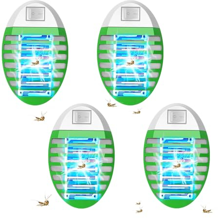Lampada Antizanzare Elettrica,Zanzariera Elettrica con Luce, per Casa Giardino Interno Esterno Cucina Soggiorno, Insetti Zanzare, Mosca, Falene
