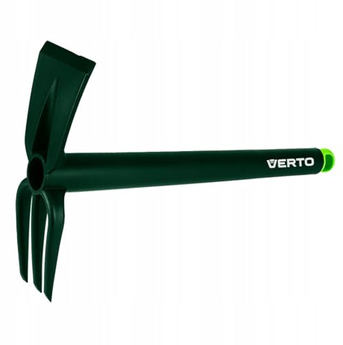 VERTO Kombihacke, Länge: 32 cm, Kleinhäckchen: 3-Zinken-Doppelhacke | Zum Lockern/Lüften, Jäten des Bodens, Ergonomischer Griff, Mini-Gartengeräte, Werkzeuge für den Gärtner