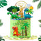 Dinosaurier Kuchen Deko, 14 Stück Kuchendeko Dinosaurier Set, Dinosaurier Party Kuchen Dekoration, Dschungel Tortendeko, Dinosaurier Cake Topper, Dinosaurier Tortendeko für Kinder Geburtstag