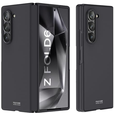 SEIAIYG Coque pour Samsung Galaxy Z Fold 6, Ultra Mince PC Matte Anti-Rayure Housse Protective Etui Anti-Choc Case pour Samsung Z Fold 6 5G (Noir)