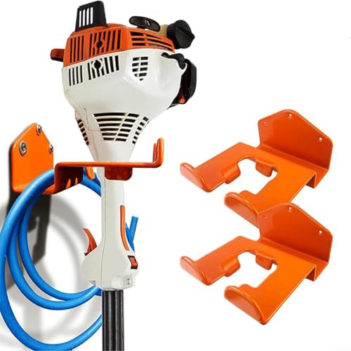 JINSBON Lot de 2 supports muraux résistants à l'usure pour débroussailleuse, crochets de rangement de garage à fixation murale
