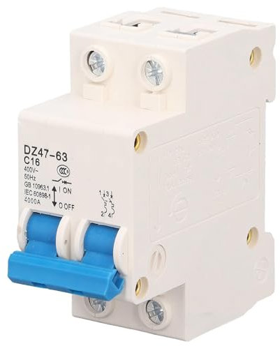 Uadme Interruttore Magnetotermico Differenziale 16A, DZ47 2P Mini Interruttore di Sicurezza MCB, con Sovraccarico, Cortocircuito, Protezione dalle Perdite, Funzione di Isolamento
