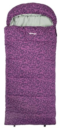 Vango Stellar Junior Sleeping Bag with Shaped Hood, Insulated, Soft Smooth Polair Lining and Shell, Zip Guard, Double Layer Construction for Extra Warmth ideal Kids, Boys, Girls