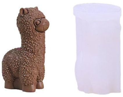 OFGAOO 3D Alpaka Silikonform Kerzenform, Silikon Kerzengießform für Fondant, Schokolade, Epoxidharz, Sojawachs