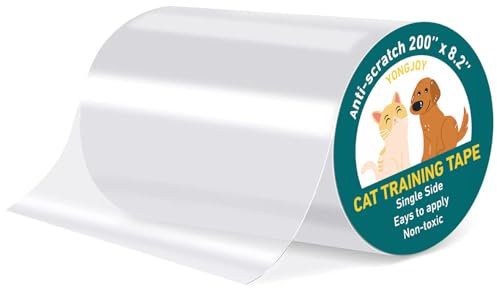 yongjoy Door Protector from Dog Scratching - Cat Scratch Door Frame Single Side Adhesive Protector Anti Dog Scratch Door Guard for Dogs Clear - 200 x 8.2