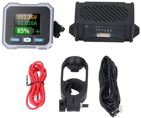 1,8-Zoll-Bildschirm Batteriemonitor Wasserdicht mit Shunt 100 A 10-100 V Hoch-Niederspannungs-Stromkapazität Leistungstester Präzise Mobile Überwachung für Wohnmobil-Motorradautos