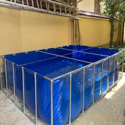GZHERVICES Stahlverstärktes PVC-Teichbecken mit Beobachtungsfenster, oberirdisches, entleerbares Aquarium zur Koi-Zucht/-Ausstellung (schnell aufzubauendes Garten-/Terrassenaquarium)(200x100x90cm)