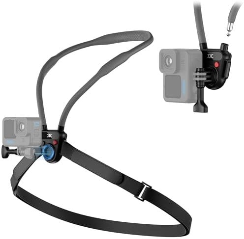 Magnetic Neck Mount for Hero 13/12/11/10 with Chest Strap, Quick Release Chest Mount for DJI Osmo 360 Action 5 Pro/4/3 & Insta360 Ace Pro/Pro 2, Magnetic POV Sports Camera Holder Adapter for Vlogging