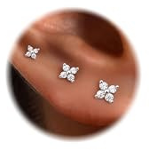 KALVICA Ohrstecker Silber 925 für Damen Hypoallergen Ohrringe Gold Stecker | 3 Paar Ohrstecker Gold Klein Stern Zirkonia Ohrringe Set, Wasserfest Piercing Ohrring Gold Schmuck Geschenk für Damen Frauen