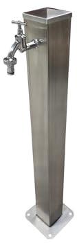Wassersäule Edelstahl 1/2 Schlauchanschluss 50 cm Wasserverteiler Wasserzapfstelle Zapfstelle