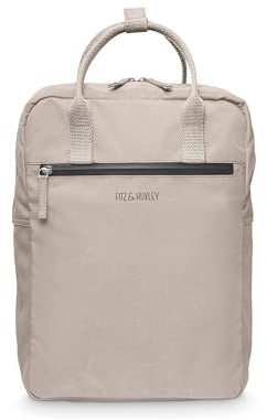 FITZ & HUXLEY veganer Rucksack Damen & Herren 10,5L - Ocean Ashlar - Daypack Damen und Herren Unisex mit Laptopfach (bis 13.3) - aus recyceltem Meeresplastik (hellgrau)