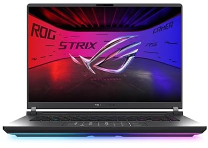 ASUS ROG Strix G16 Notebook Gaming, display IPS 2.5K 16 240Hz 3ms, Intel Ultra 9 275HX, 32GB DDR5, SSD 1TB, NVIDIA GeForce RTX 5080 16GB DDR7, Wi-Fi 7, Tastiera Inglese QWERTY, Windows 11 Home