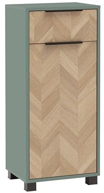 Schildmeyer Highboard Piazza 160510, Pistazie/Fischgräten Dekor, 40,3 x 33 x 90,9 cm