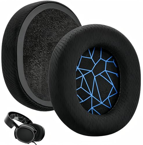 2 Pcs Earpads Replacement, For Steelseries Arctis Series Headset | Headset Ear Pads, Black Fabric With Blue, For Arctis 1/3/5/7/7+/7P/7P+/7X/7X+/9/9X/Pro/Prime Wireless Headphones