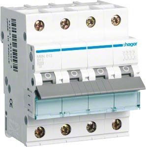Hager MBN613 LS-Schalter 3P+N 6kA B-13A 4M