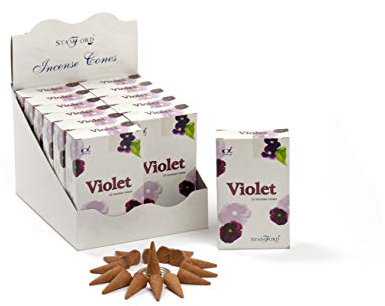 Stamford Violet Incense Cones, 15 Cones x 12 Packs