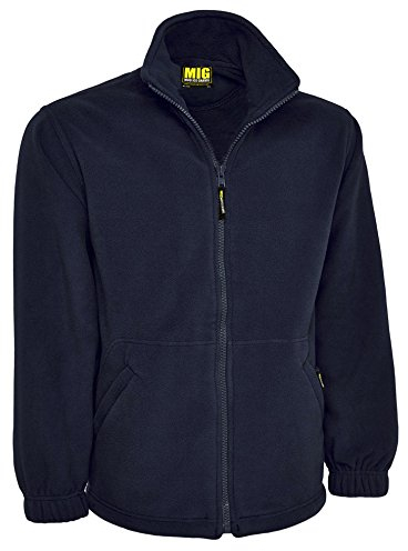 MIG - Mud Ice Gravel Mens Full Zip Classic Fleece Jackets Sizes XS to 4XL Suitable for Work & Leisure (3XL - XXXL, Navy Blue)