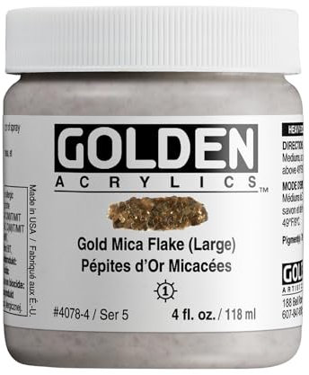 Goldene 0004078-4 4Oz Heavy Body schillernde Farbe Acrylfarbe - Gold Mica Flakes - Large