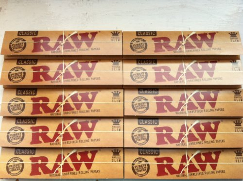 ITK_Trade Lot de 10 carnets de papier à cigarette fin RAW, 320 feuilles