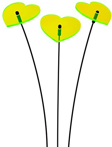 SUNPLAY Sonnenfänger Herzen in GRÜN, 3 Stück je 5 cm Durchmesser im Set + 35 cm Schwingstäbe