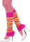 Smiffys Beinstulpen, Neonfarben, Gestreift