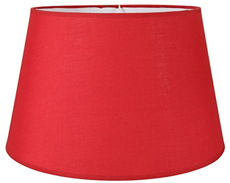 LUM&CO Pantalla redonda estrecha rojo, Base 15 cm