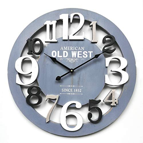 Rebecca Mobili Orologio Grande da Parete, Legno MDF, Grigio, Design Moderno, arredo casa Salotto Cucina - Misure: Ø 55 cm x P 4,5 cm - Art. RE4988