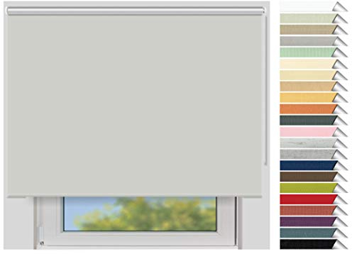 EFIXS Thermorollo Maxi - 32 mm Welle - Breiten: 60-240 cm - Höhen bis 240 cm - Hier: 240 cm x 190 cm (Stoffbreite x Höhe) - hellgrau (054) - Hitzeschutzrollo - Verdunklungsrollo