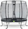 EXIT Toys Elegant Rundes Trampolin - ø253cm - Extra starker und Stabiler Rahmen - Mit Economy Sicherheitsnetz & Fußschutzsystem - Rostfrei - Wasserbeständig - Einfache Montage - Schwarz