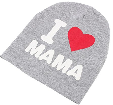 Zerodis Unisex Baumwolle Babymütze Beanie Hut Warm gestrickte Mütze Weiche Strickmütze Mädchen I Love Mama süße Mütze für Kleinkind Baby Mädchen von 0 bis 2.5 ich Liebe