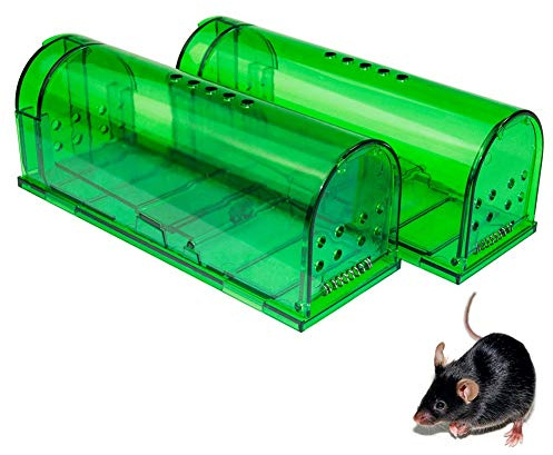 Humane Mouse Trap - Mouse Traps That Work - Best Mouse, Mice and Rat Trap - Plastic Traps Live Catch and Release Rodents, Safe Around Children and Pets (2Packs)