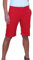 icecoolfashion Womens Stretch Shorts with Pockets Above Knee Length Straight Leg Bermudas with Turn Up Cuffs Red 8-22 (18)