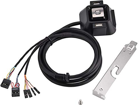 Netzschalter des Desktop-Computers, PC Startknopf, Tisch Computer-Reset-Taste mit 1,2 Meter Länge Kable, 2 USB Anschlüsse, 1 Audioanschluss und 1 Mikrofonanschluss