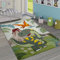 Paco Home Kinderzimmer Teppich Grün Dinosaurier Dschungel Vulkan 3-D Effekt Kurzflor, Grösse:Ø 120 cm Rund