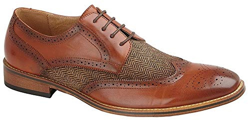 Goor Daniel Mens Lace Up Brogue Gibson Shoe Tan UK