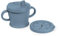 haakaa Sip-N-Snack Silikonbecher, Sippy Becher und Snackbehälter für Kinder, 2-in-1, auslaufsicher, BPA-freier Lebensmittel-Silikonbecher für Kinder ab 6 Monaten, (BLU)