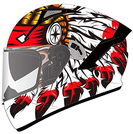 Motorrad Integralhelme,ECE Zertifiziert Motorradhelm Mit Anti-Fog Doppelvisier Integral-Helm Roller-Helm Scooter-Helm Mofa-Helm Bobber Chopper Racing Locomotive Helm E,L