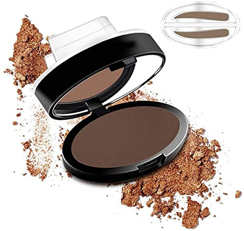 Timbro per sopracciglia, set di timbri per sopracciglia, eyebrow, cipria per sopracciglia perfette ogni giorno, facile da usare e lunga tenuta, impermeabile per donne (marrone scuro (B))