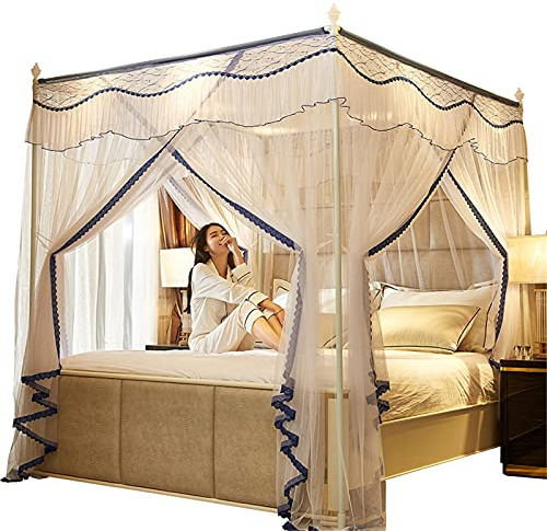 CHLDDHC Himmelbett - Luxus Princess Moskitonetz DREI Seitliche Öffnungen Baldachinzelt Mit Moskitonetz Baldachinnetz (126 * 200 * 190)