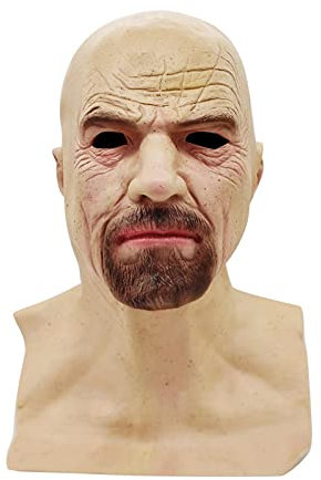 Bexdug Der Alte Mann Maske Cosplay Maske,Gesichtsmaske des alten Mannes,Halloween 3d Latex Kopf, Halloween Kostü Dekoration