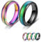 Bymivofun 2 Stück Stimmungsringe, Temperatur Emotion Ring, Edelstahl Farbwechsel Stimmung, für Freund Freundin Tägliche Party Geburtstag Valentinstag Jubiläum (Schwarz, Regenbogenfarben, 52.5 (16.8))