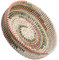 SOUJOY 31cm Woven Seagrass Serving Tray, Rattan Serving Trays, Handmade Round Ottoman Fruit Trays, Colorful Coffee Table Decorative Tray for Bread, Tea, Breakfast, Coffee, Drinks, Snack, Wall Decor