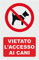 Social Crazy - Cartello Segnaletico Vietato L'accesso Ai Cani, 20x31 cm, Materiale Forex, Stile Funzionale, Colore Alluminio