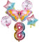 DIWULI Schmetterling Luftballons 8 Jahre - Zahl Geburtstag